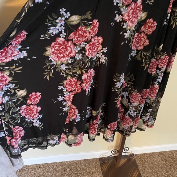 Torrid Swing Style Black with Flowers Dress - Picture 7 of 10